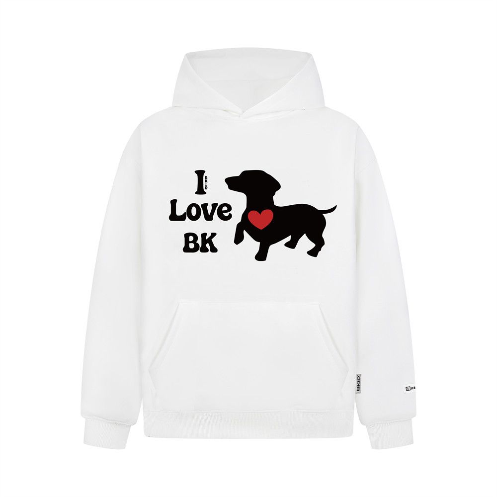 American High Street Cartoon Puppy Print Hoodie Unisex Autumn Winter Vibe Trend Loose Fit Sweatshirt_viptrois.com