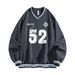 Retro Digital Print V-Neck Sweatshirt For Men & Women - Soft Polyester Pullover With Long Sleeves (S-3XL, Multiple Colors)_viptrois.com