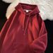Pure Dark Green Solid Color Hooded Fleece Sweatshirt For Men, Autumn And Winter Basic New Casual White Jacket_viptrois.com