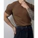 Men's Clothing Fashion High End T Shirt Men's Summer Sweater Breathable Casual Men's Short Sleeved Light Mature Men's T Shirt Top_viptrois.com