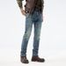 Loom European And American Trendy Brand Motorcycle Jeans For Men, Unique Patchwork, High-End Fashion, Slim Fit, Skinny Long_viptrois.com