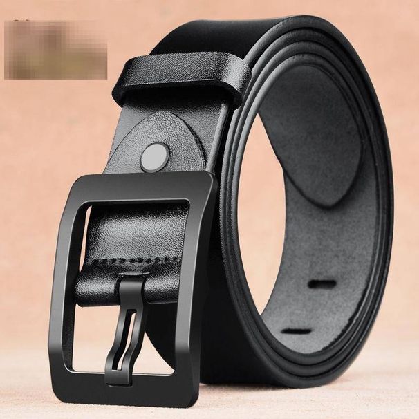 Men's Genuine Leather Belt – Business Classic Pin Buckle Strap (Full-Grain Cowhide)_viptrois.com