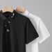 Men's Floral Embroidered Polo Shirt – Breathable Short-Sleeve Slim Fit, Casual & Versatile (M-3XL, White/Black)_viptrois.com