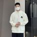 Unisex Letter-Embroidered Zipper Cardigan – Oversized Loose Fit Sweater, Couple Matching Long Sleeve Pullover For Spring & Autumn_viptrois.com