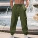 Men's Clothing Autumn And Winter Plus Velvet Heavy Drawstring Loose Casual Sports Multi Pocket Workwear Trousers_viptrois.com