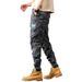 Men's Clothing camouflage pants with cuffs and multiple pockets, retro washed pants_viptrois.com