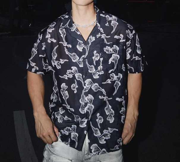 Extra Large Men's Floral Ocean Casual Loose Print Short Sleeve Shirt Cool Breathable Cuban Collar Top_viptrois.com