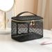 Storage Bags New Love Flocking Mesh Storage Bag Double Layer Mesh Wash Bag Cosmetic Bag Female Large Capacity Portable Cosmetic Bag_viptrois.com