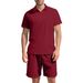 Textured Short Sleeved Shorts Men's Summer Leisure Sports Old Money Style Wear Lapel Polo Shirt_viptrois.com