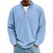 Men's Slim Fit Ribbed Zip-Up Stand Collar Long Sleeve T-Shirt - Lightweight Stretch Polyester Casual Tee For Urban Lifestyle (Multiple Colors)_viptrois.com