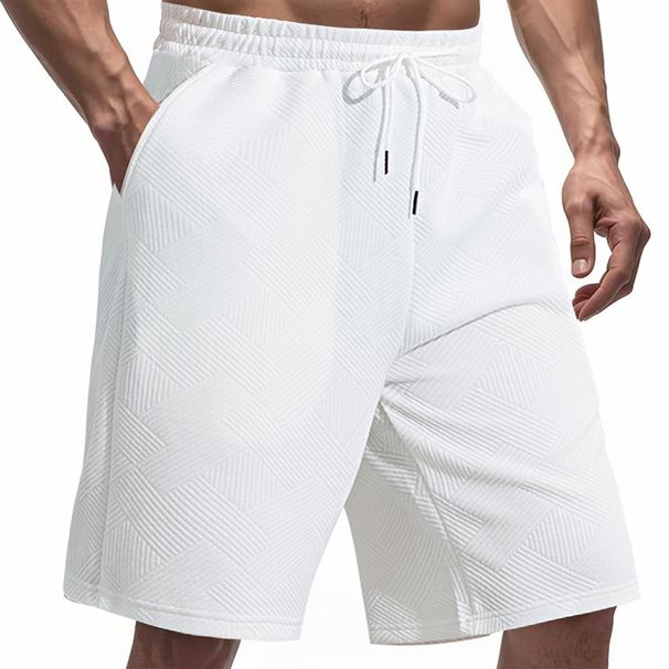 Men's Summer Shorts, Heavyweight Textured Jacquard Pattern, Loose Fit High Street Hip Hop Style Casual Short Pants_viptrois.com