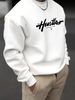 Men's Loose Casual And Fashionable Houston Letter Pattern Printed Round Neck Long Sleeved Sportswear For Autumn And Winter_viptrois.com