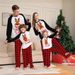Christmas Fawn letter plaid Christmas family print home dress pajamas_viptrois.com