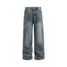 Men's Clothing Retro Washed Old Loose Straight Jeans Men And Women Trendy Wide Leg Casual Baggy Couple Trousers_viptrois.com