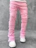 Loom WIS Creative Denim Trend Patch Tassel Men's Stretch European And American Straight Pants New H Fashion Ins_viptrois.com