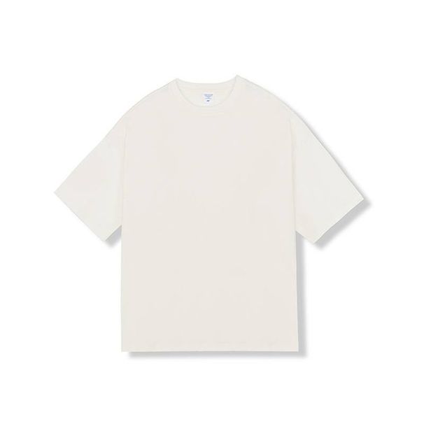 Spring/Summer 2025 New 220G Combed Cotton FOG Color-matched Men's Short-sleeved T-shirt, Solid-color Loose Trendy Top_viptrois.com