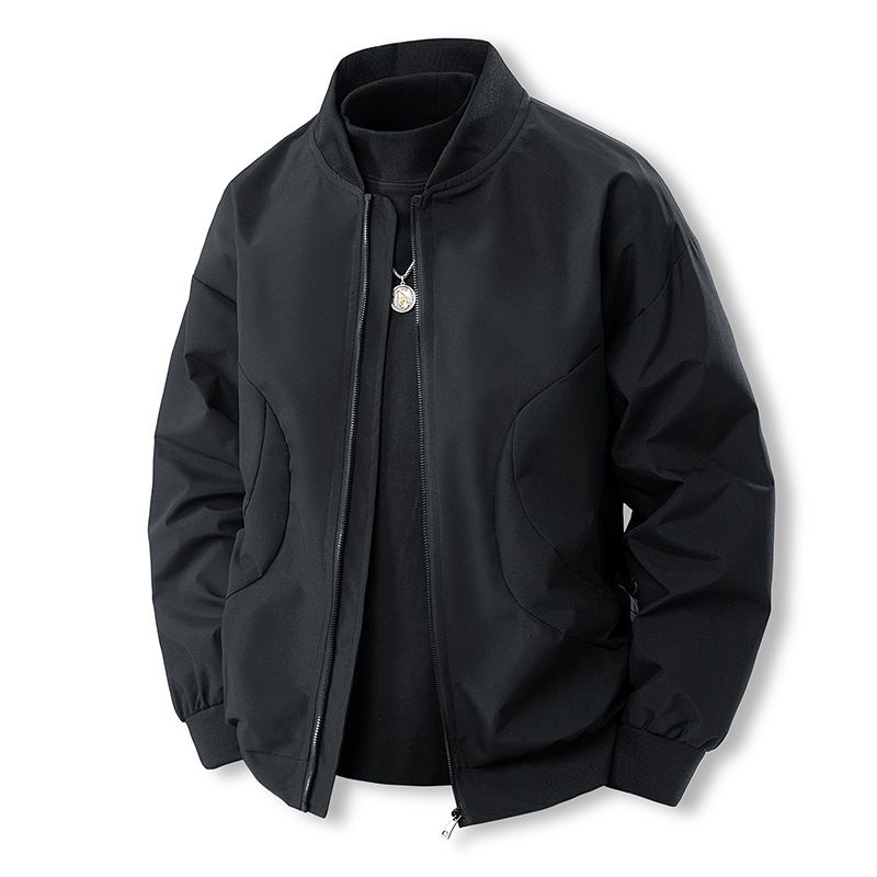 Unisex Vintage Flight Jacket – Classic Baseball Bomber With Corduroy & Rabbit Fur Trim, Oversized Fit (M-5XL, Black/Khaki/Army Green)_viptrois.com