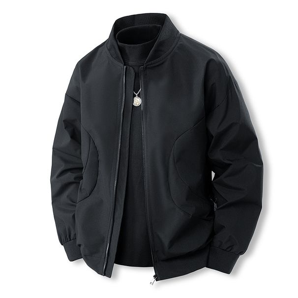 Unisex Vintage Flight Jacket – Classic Baseball Bomber With Corduroy & Rabbit Fur Trim, Oversized Fit (M-5XL, Black/Khaki/Army Green)_viptrois.com