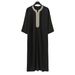 Men's Clothing New Spot Bright Velvet Men's Robe Long Sleeve Stand Collar Fashionable Embroidered Prayer Robe_viptrois.com