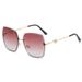 New frameless cut edge women's fashion, with a large metal frame and gradient purple light sunglasses for driving_viptrois.com