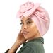 new embossed forehead large flower headscarf hat solid color Muslim turban hat_viptrois.com