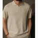 Old Money Style Thin V Neck Knitted Polo Shirt Short Sleeve High End Textured Men's All Match T Shirt Trend_viptrois.com