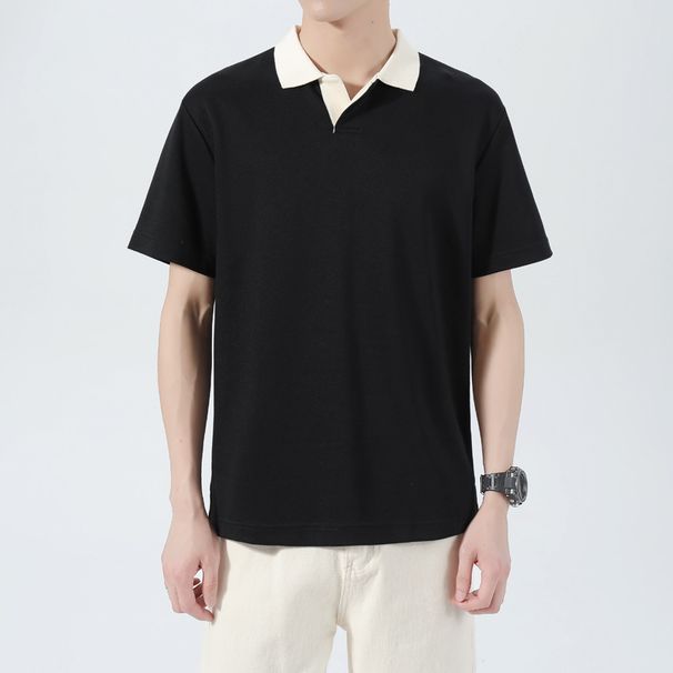 Men's Luxury Polo Shirt Summer Casual Short Sleeve Slim Fit Breathable Solid Color T-Shirt For Daily Wear_viptrois.com