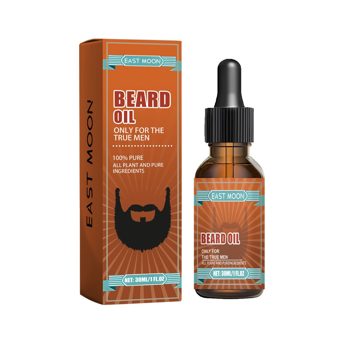 EAST MOON men's beard gloss smooth fiber root care moisturizing essence oil_viptrois.com