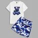 Men's Clothing Summer New Camouflage Bear Print Casual Comfortable Short Sleeve Shorts Suit Cross Border Men's Two Piece Suit_viptrois.com