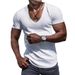 2025 Summer New V-neck T-shirt Casual And Fashionable Men's Clothing_viptrois.com