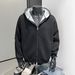 Pure Trendy Brand Spring And Autumn Heavyweight Jacket Double Zipper Short Style Vibe High Street Hooded Cardigan Men's_viptrois.com
