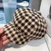 British Style Octagonal Hat For Women, Spring And Autumn New Fashion Versatile Plaid Beret, Women's Sun Protection_viptrois.com