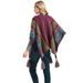 Unisex Ethnic style Yunnan travel hanging beard cape color knitted women's split cape_viptrois.com