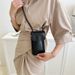 Phone Wallets Mobile Phone Bag Women's Crossbody Small Bag New Fashion Lacquered Vertical Coin Purse Korean Style Fashionable Shoulder Bag Trend_viptrois.com