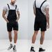 Men's Clothing Denim White Black Rim Shorts Jumpsuit Overalls_viptrois.com