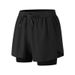 Men's Ice Silk Sports Shorts New Summer Style Double Layered Faux Two-Piece Three Quarter Length Casual Pants For Training Running Fitness_viptrois.com