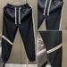 Men's Trendy Striped Sweatpants Spring Loose Fit Tapered Leg Casual Long Pants Versatile Black Youth Bottoms_viptrois.com