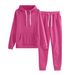 Men's Clothing Solid Color Long Sleeved Hooded Sweatshirt Suit Casual Loose Sports Two Piece Suit_viptrois.com