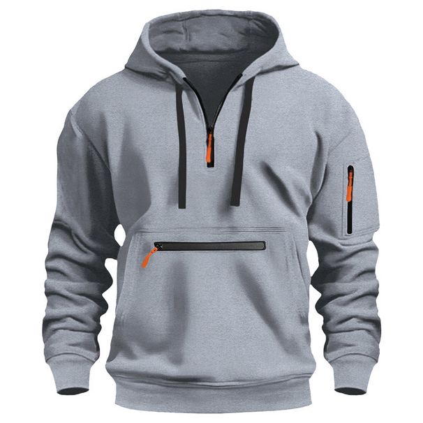 Men's Clothing Fleece-Lined Zip-Up Hoodie – Warm Winter Pullover With Cozy Inner Brushed Fabric, Relaxed Fit For Casual & Streetwear_viptrois.com