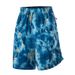 Men's Clothing Ink Wash Style Elastic Waist Shorts - Comfortable Mid-Thigh Casual Drawstring Pants With Pocket_viptrois.com