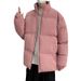 Winter Loose Plus Size Jacket For Men, Stylish Casual Versatile Solid Color Thickened Puffer Jacket, Unisex Cotton Coat_viptrois.com