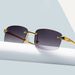 Fashionable Square Sunglasses Men's And Women's Retro Gold Frameless Hip-hop Tone Glasses_viptrois.com