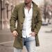 Autumn Winter New Men's Woolen Stand Collar Mid-Length Pocket Casual Coat For Men_viptrois.com
