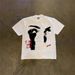 Oversized Abstract Face Print Short Sleeve T-Shirt Heavyweight Pure Cotton Unisex Style for Men And Women_viptrois.com