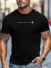 Maglietta Uomo Tinta Unita 180g Cotone Puro Stampa Aereo, Collo Tondo Versatile Per Viaggi E Outfit Casual Estivi_viptrois.com