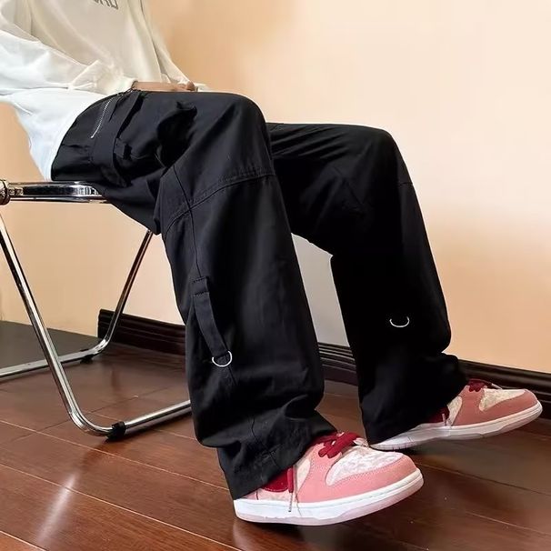 Loom European And American Hip Hop Style Casual For Men Summer High Street Trendy Brand Straight Cargo Oversize Draped_viptrois.com