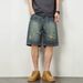 Men's Distressed Denim Shorts 5-Inch Inseam Relaxed Fit Vintage Washed Casual Summer Shorts Vintage Washed Finish_viptrois.com