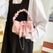 Retro Mini Handbag With Bow - Vintage Style Crossbody Purse For Women, Small PU Shoulder Bag, Fashionable Cute Clutch For Daily Outfits_viptrois.com