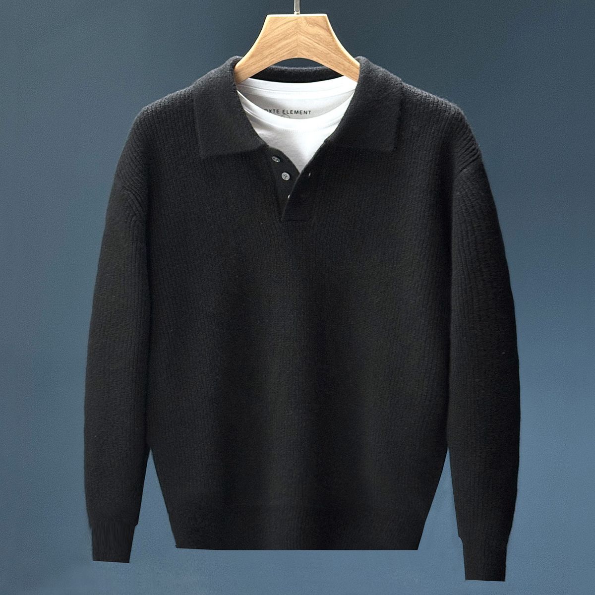 Men's Classic Polo Sweater – Slim Fit Collared Knit Top For Winter & Fall (M-3XL)_viptrois.com