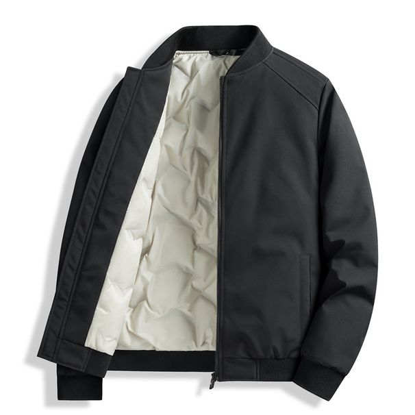 Pure Cross-Border Baseball Collar Jacket Winter Warmth Cold Protection 50% White Duck Down Cold-Proof Coat Men's Casual_viptrois.com